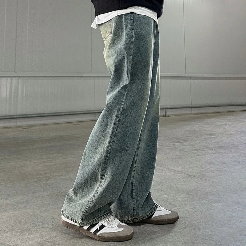 Loose Straight Solid Men's Baggy Jeans