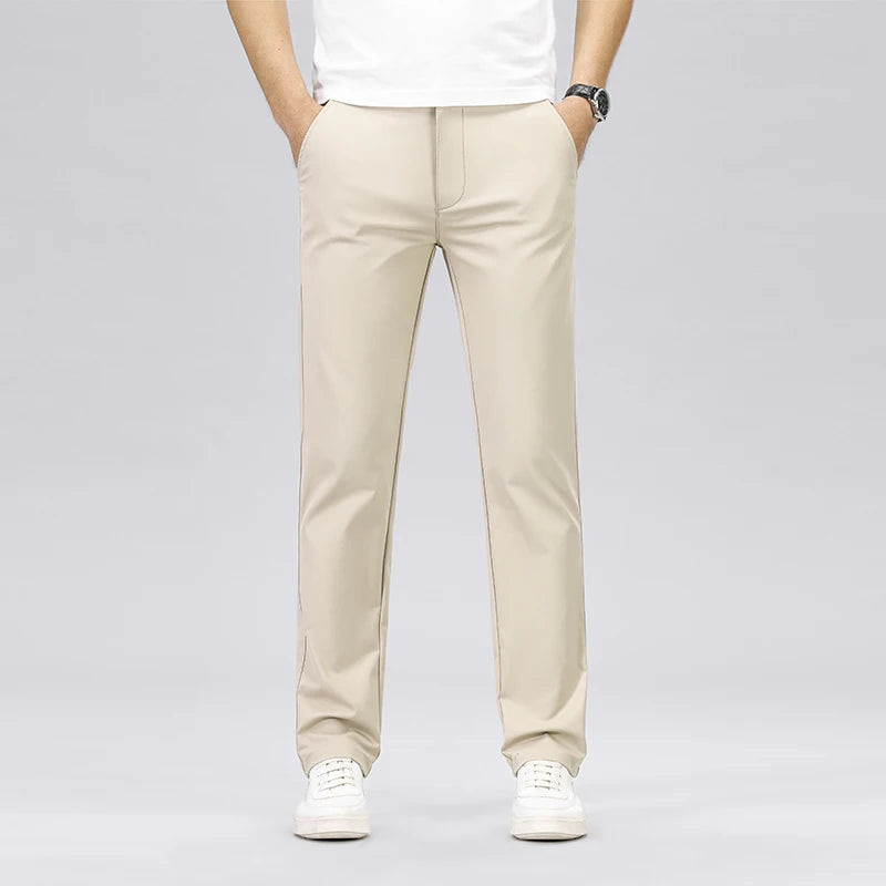 Classic Style Straight Solid Pants