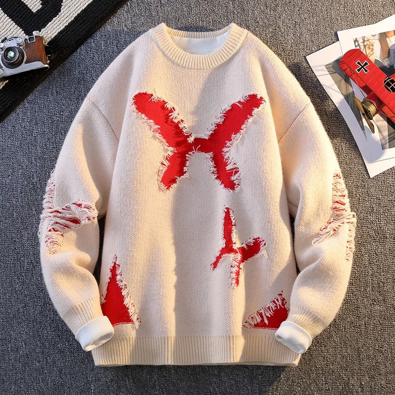 Ripped Butterfly Fashionable Sweater