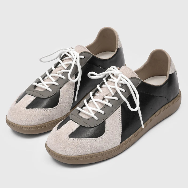 Clean Contrast Lace-Up Sneakers