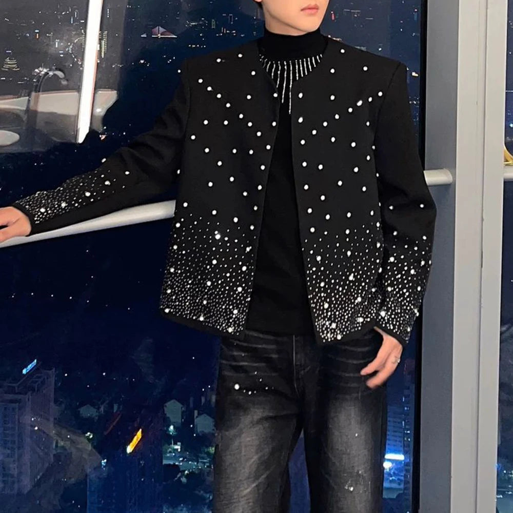 Starry Black Diamond Shiny Jacket