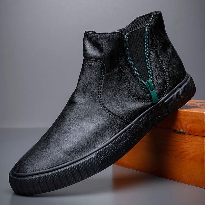 Casual Fashion Leather High Top Boots