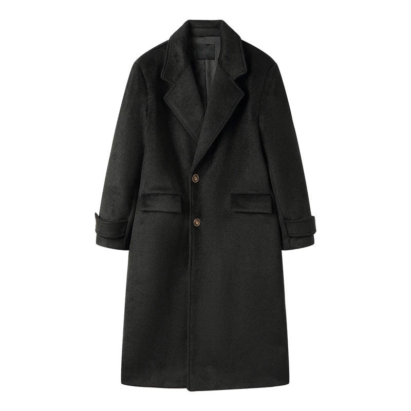 Casual Single Breasted Solid Color Coat