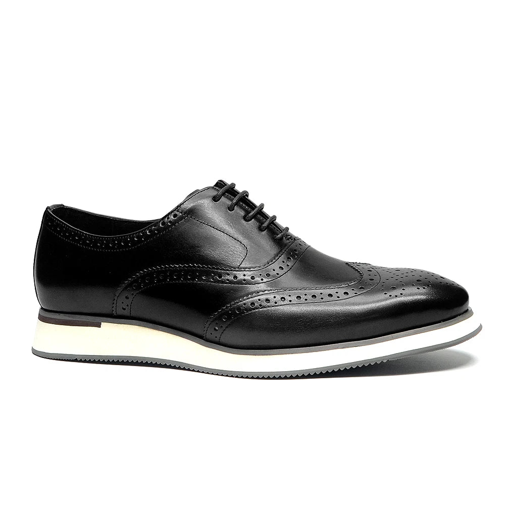 Fashion Color Block Men's Leather Shoes