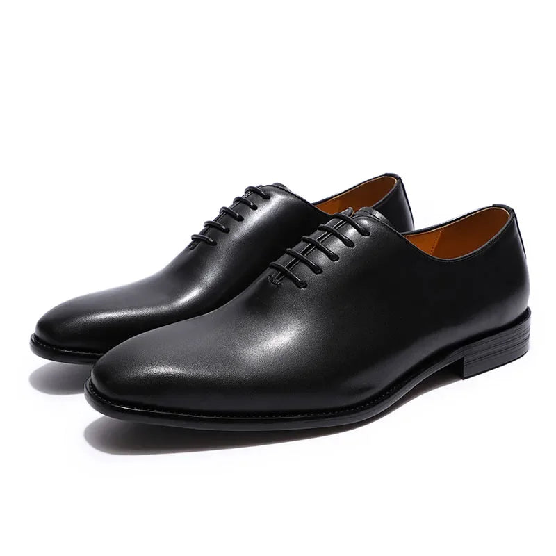 Smooth Wood Leather Men's Shoes