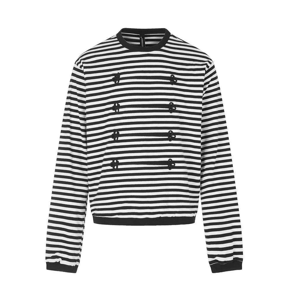 Two-Tone Striped Long-Sleeve T-Shirt