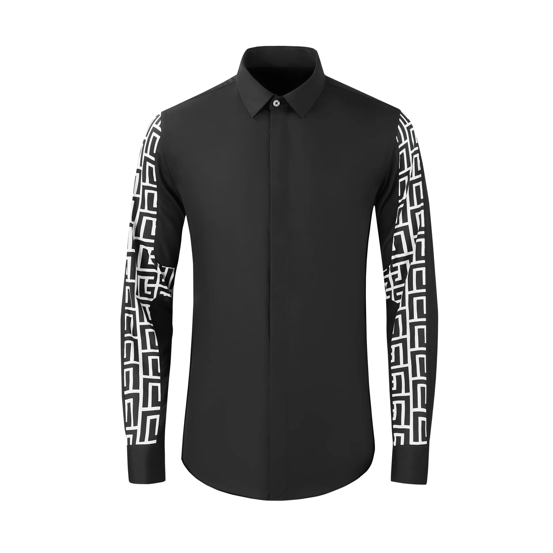 Geometric Long Sleeves Printed Shirt