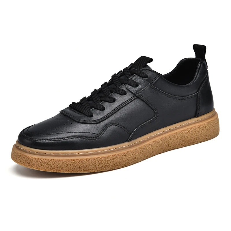 Color Block Leather Low-Top Sneakers