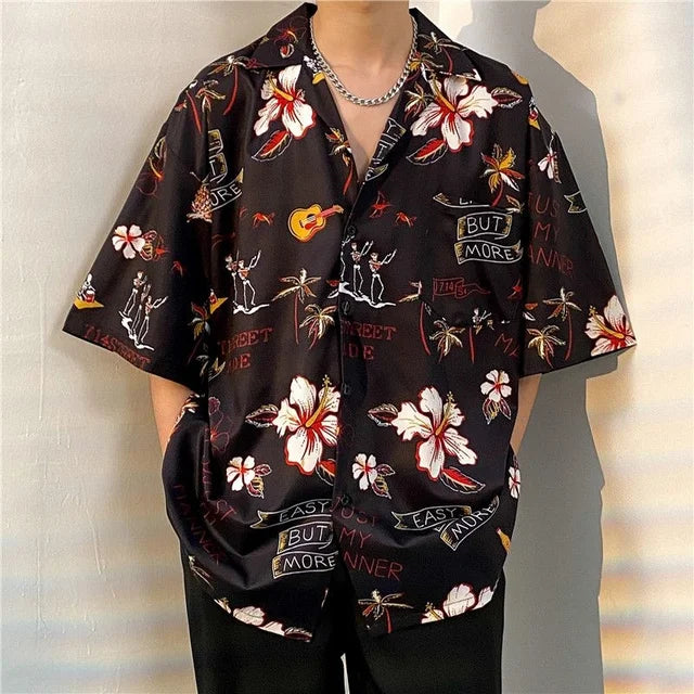 Hawaiian Style Printed Loose Shirt