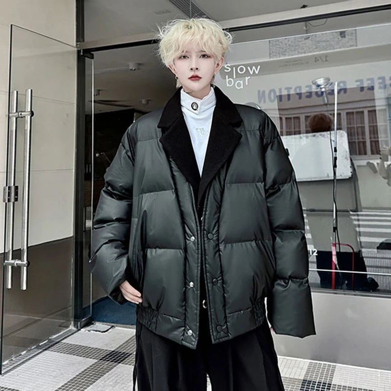 Turn-down Collar Single Breasted Parka