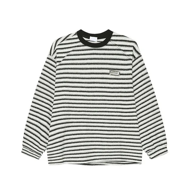 Stripe O-Neck Long Sleeved T-Shirt