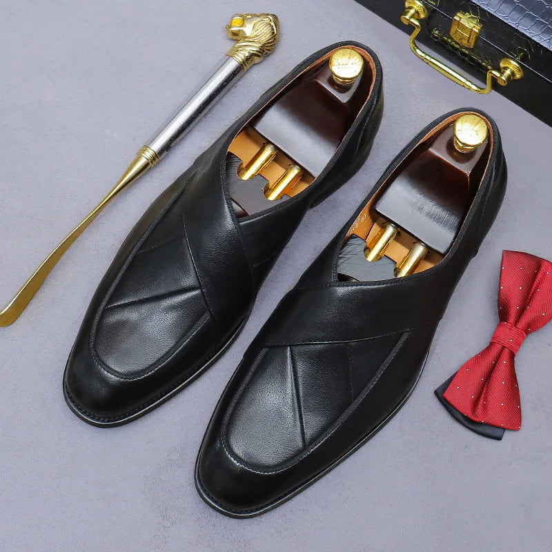 Criss-Cross Classic Leather Loafers