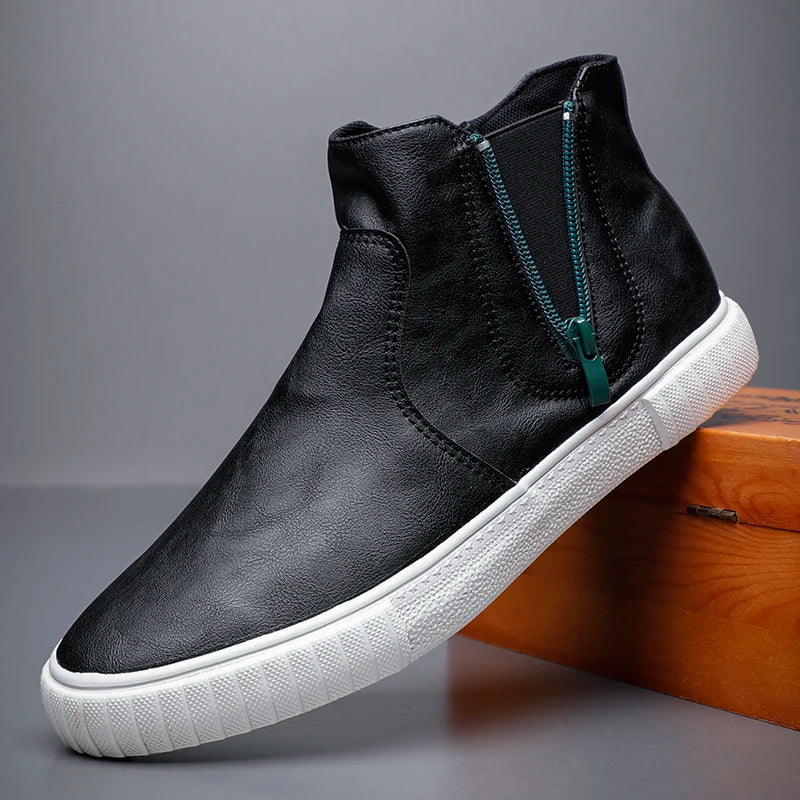 Casual Fashion Leather High Top Boots