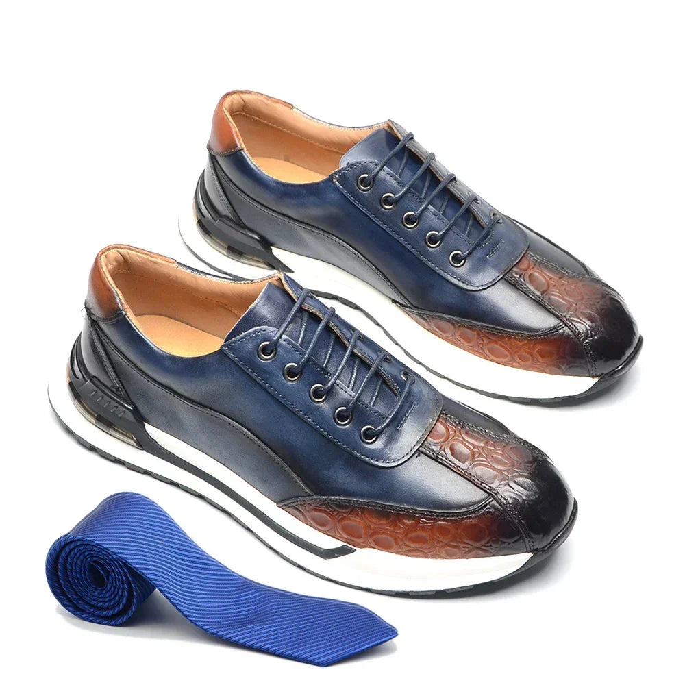 Trendy Double Color Crocodile Print Shoes