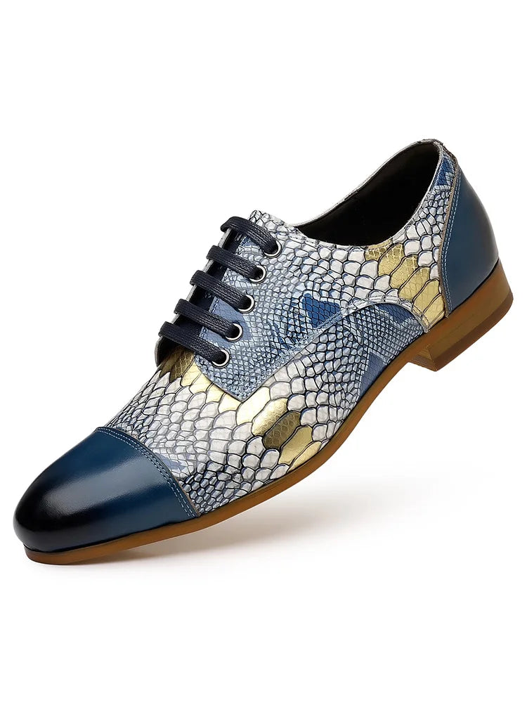 Luxury Python Pattern Oxford Dress Shoes