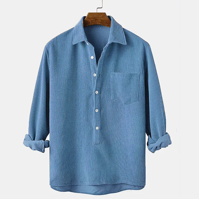 Corduroy Button-Down Long Sleeve Shirt