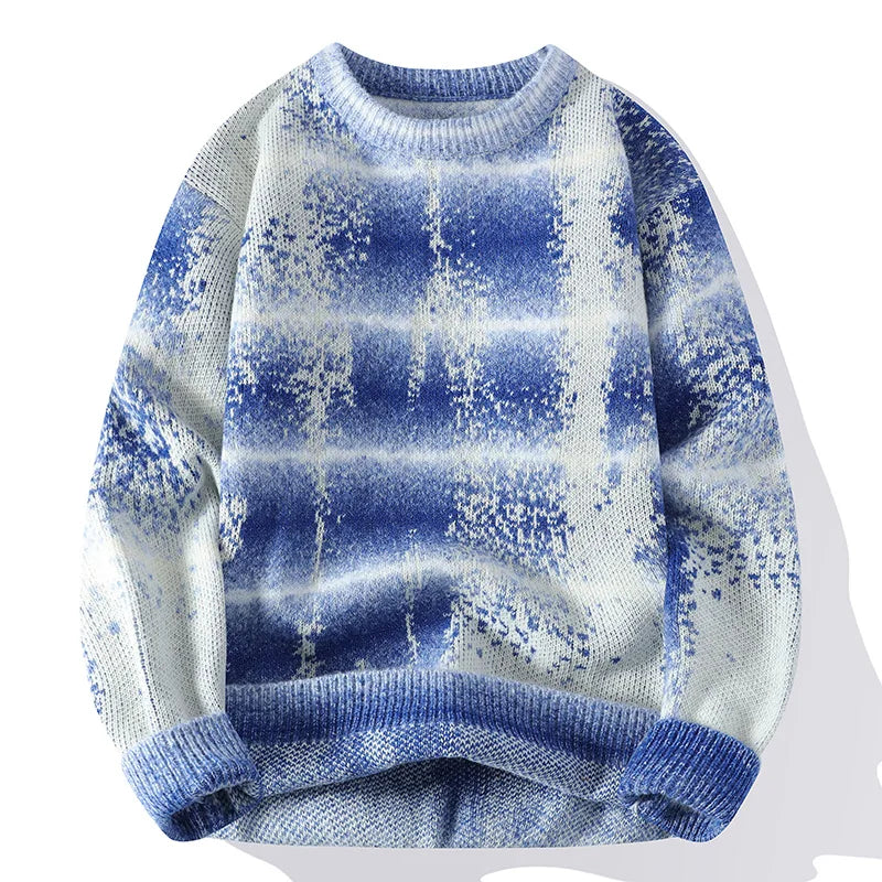 Gradient Tie-Dye Knit Top Loose Fit Sweater