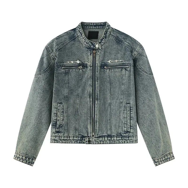 Street Vintage Washed Denim Jacket