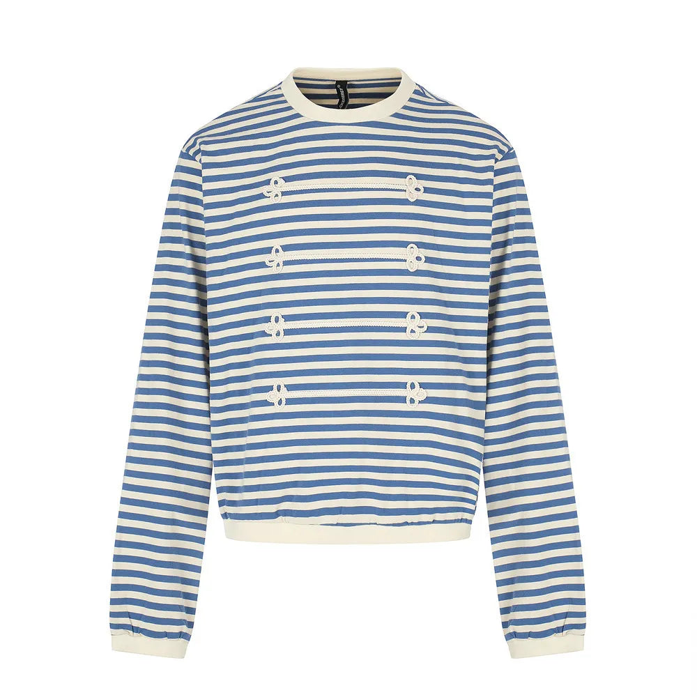 Two-Tone Striped Long-Sleeve T-Shirt