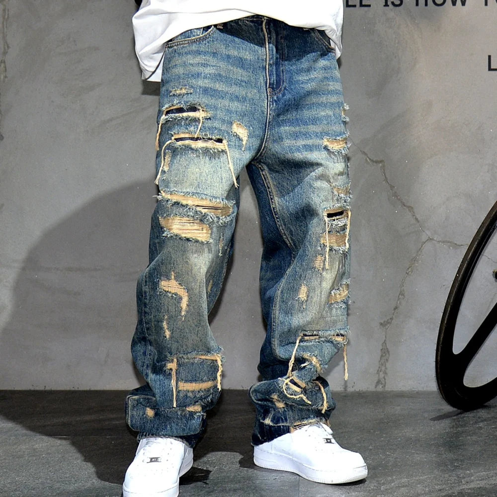 Streetwear Ripped Baggy Denim Jeans