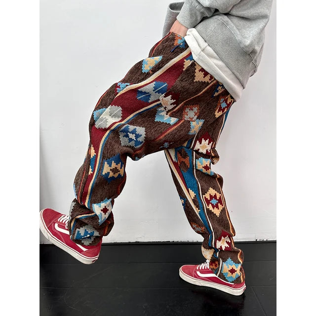 Streetwear Geometric Pattern Casual Pants