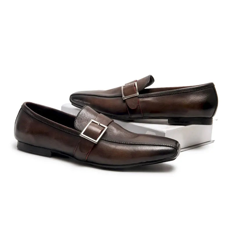Square Toe Hasp Closure Loafers