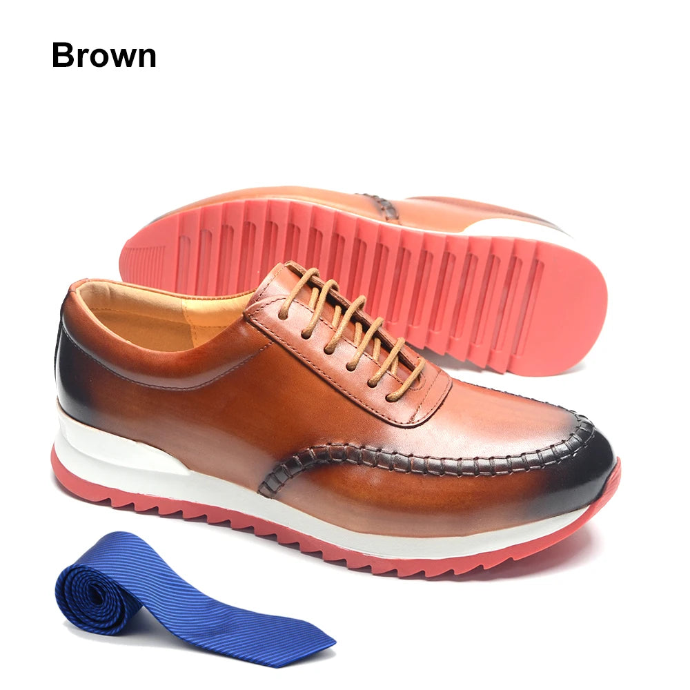 Handmade Casual Oxford Genuine Leather Sneakers