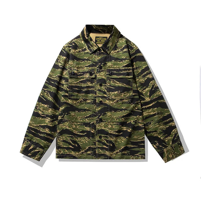 Stripe Camouflage Cargo Shirt