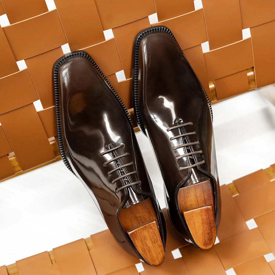 Shiny Elegant Leather Dress Oxfords Shoes