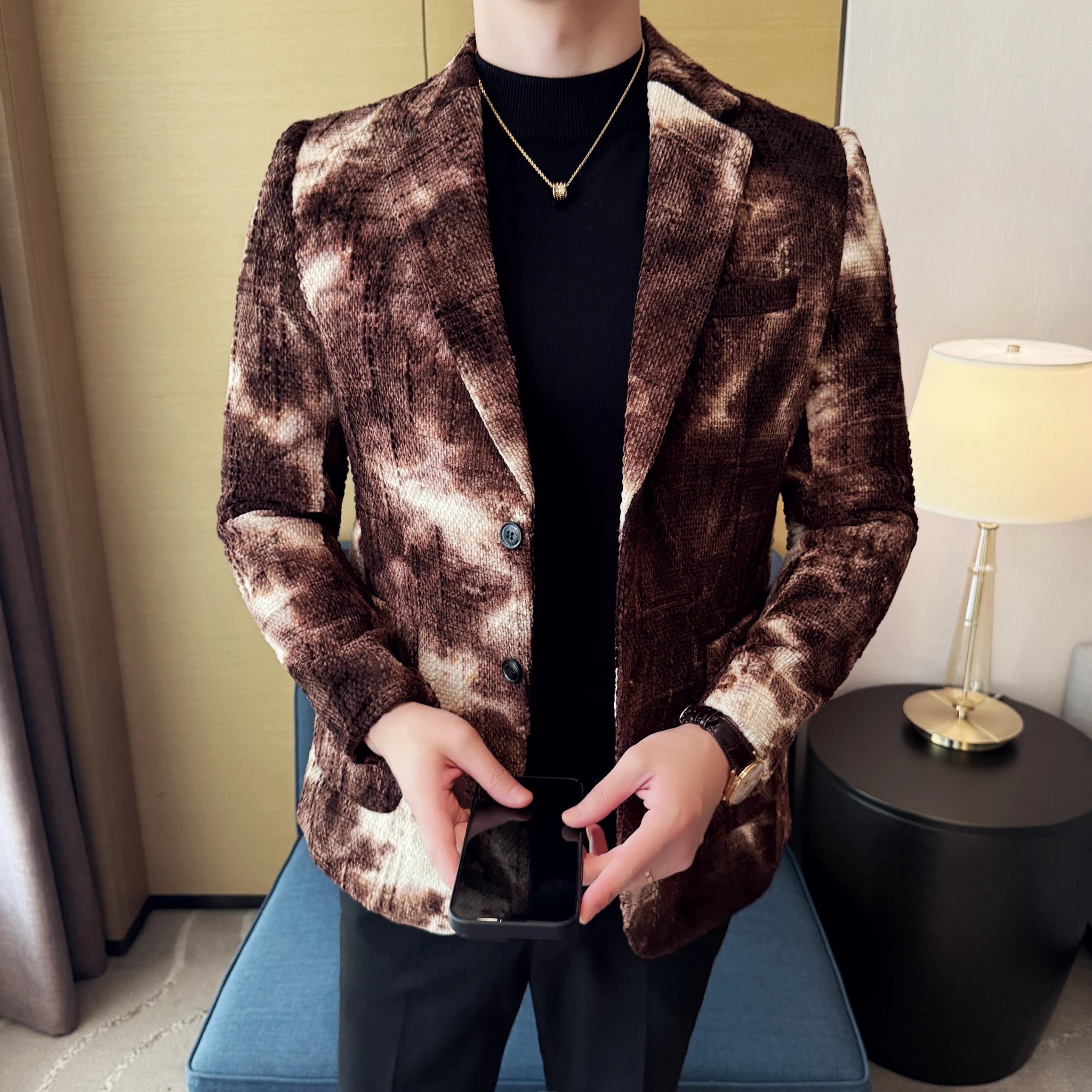 Tie Dye Chenille Men's Blazer