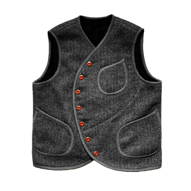 Herringbone Wool Steampunk Vest