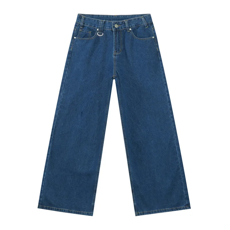 Washed Casual Straight Loose Jeans