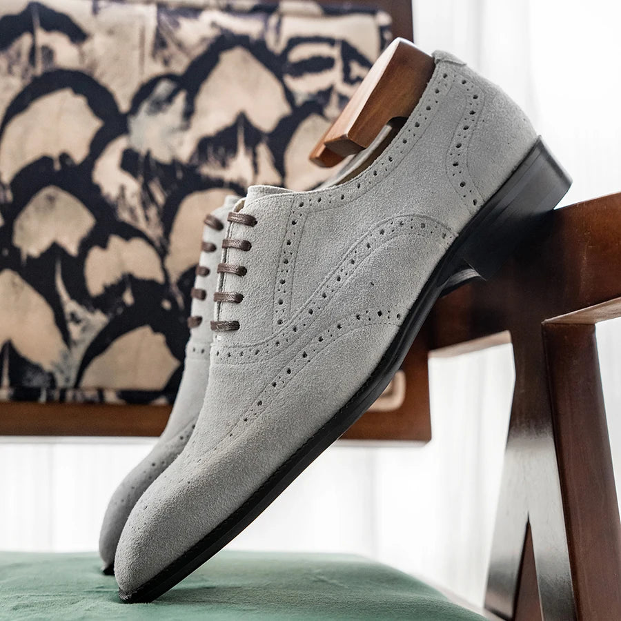 Elegant Men's Suede Oxford Shoes