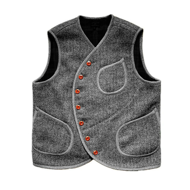 Herringbone Wool Steampunk Vest