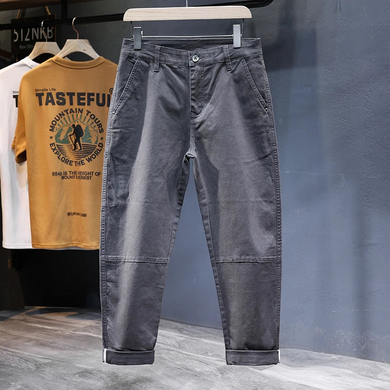 Side Pockets Casual Cotton Pants