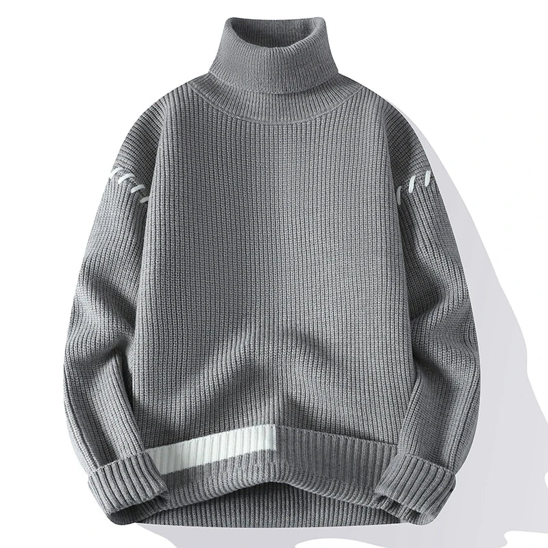 Casual Outside Stitched Turtleneck Sweater