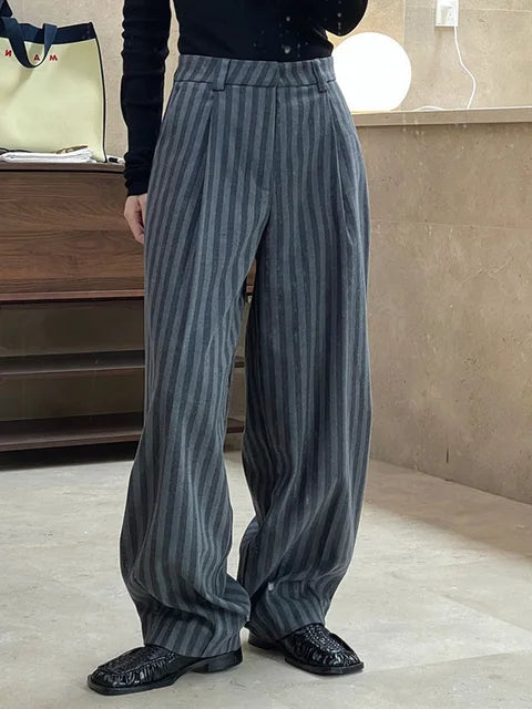 High Waist Striped Loose Pants