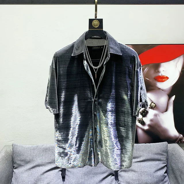 Two Tone Contrast Short Sleeve Shirt