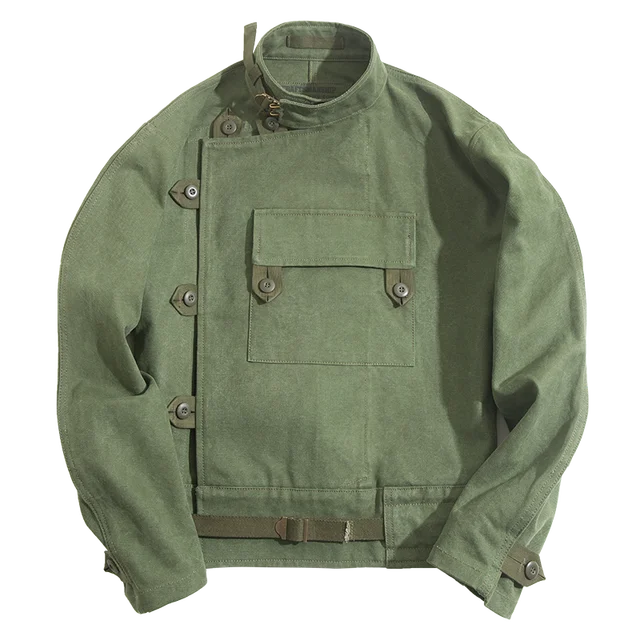 Army Green Retro Bomber Jacket