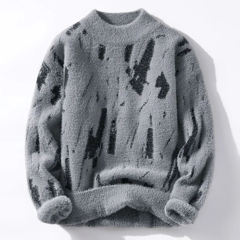 Abstract Pattern Contrast Fashion Sweater