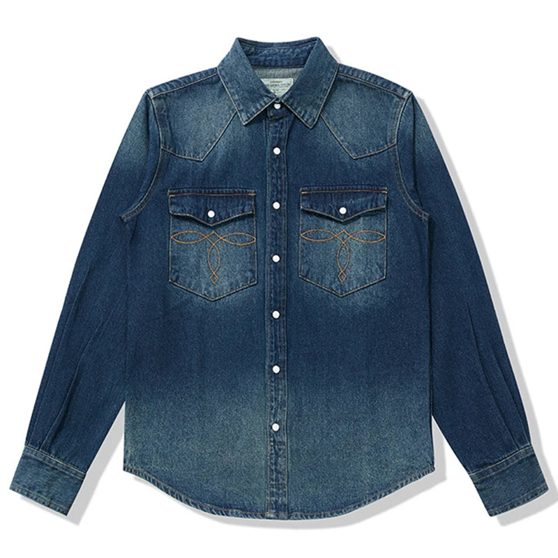 Multi-Pocket Deinm Retro Shirt