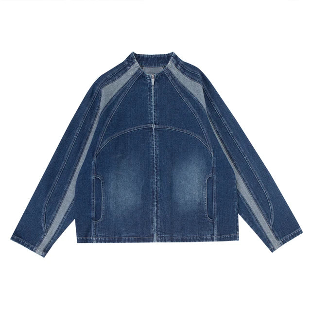 Fashion Splice Denim Loose Jacket