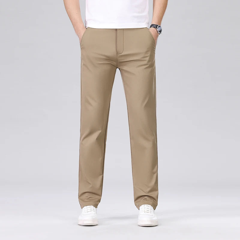 Classic Style Straight Solid Pants