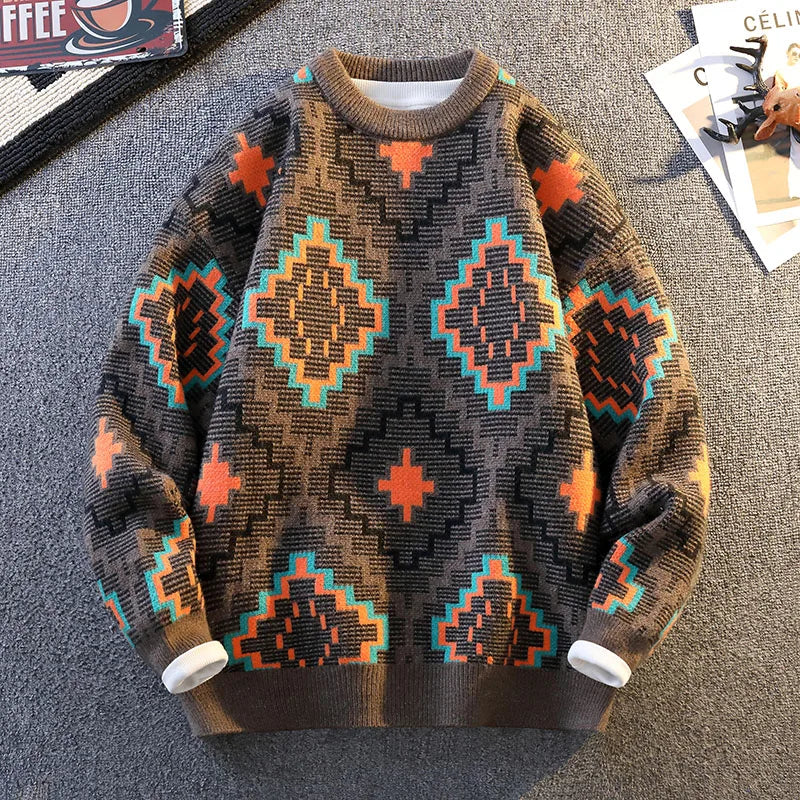 Geometric Tribal Pattern Men's Sweater