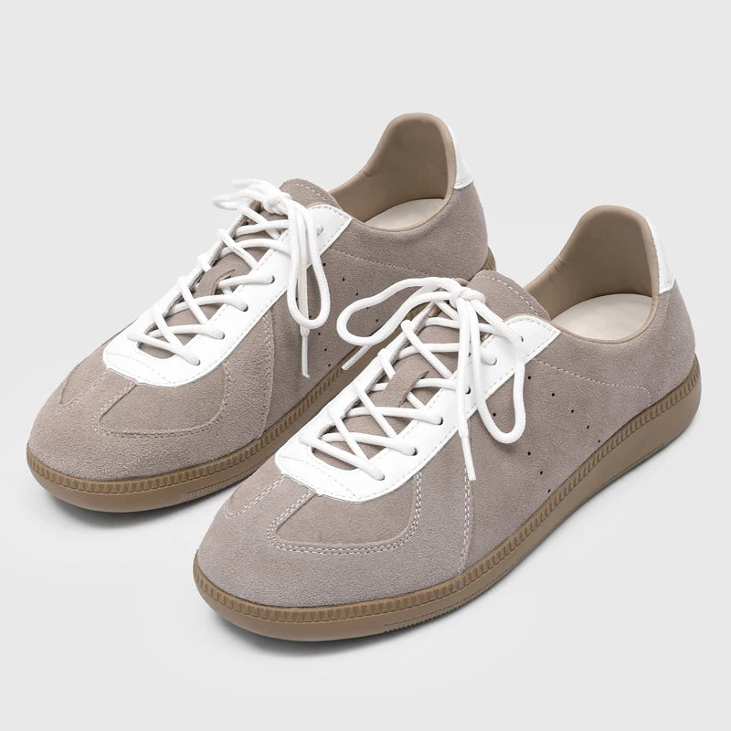 Clean Contrast Lace-Up Sneakers