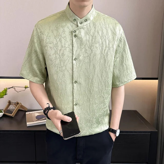 Retro Chinese Style Jacquard Shirt