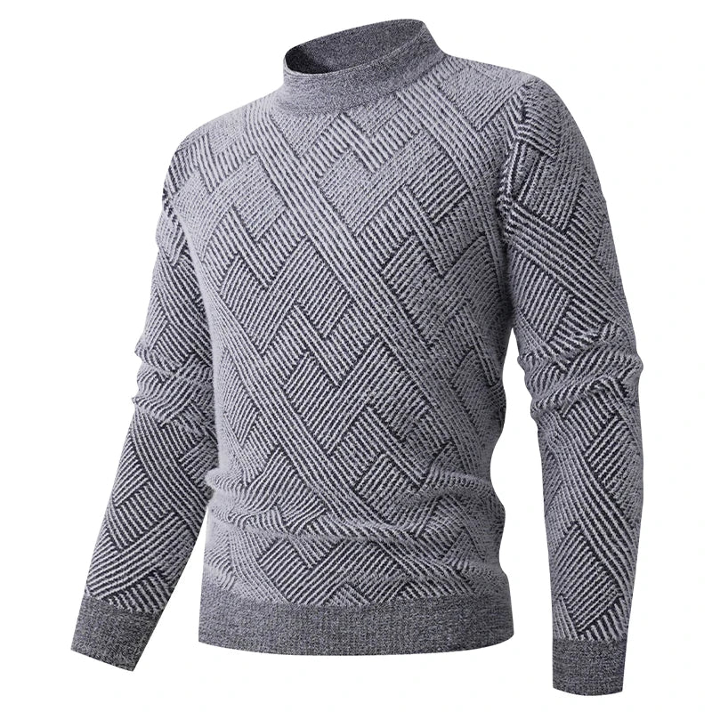 Half High Collar Knitted Men's Sweater