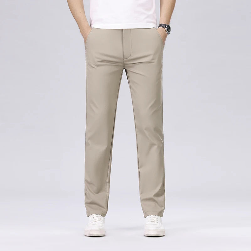 Classic Style Straight Solid Pants