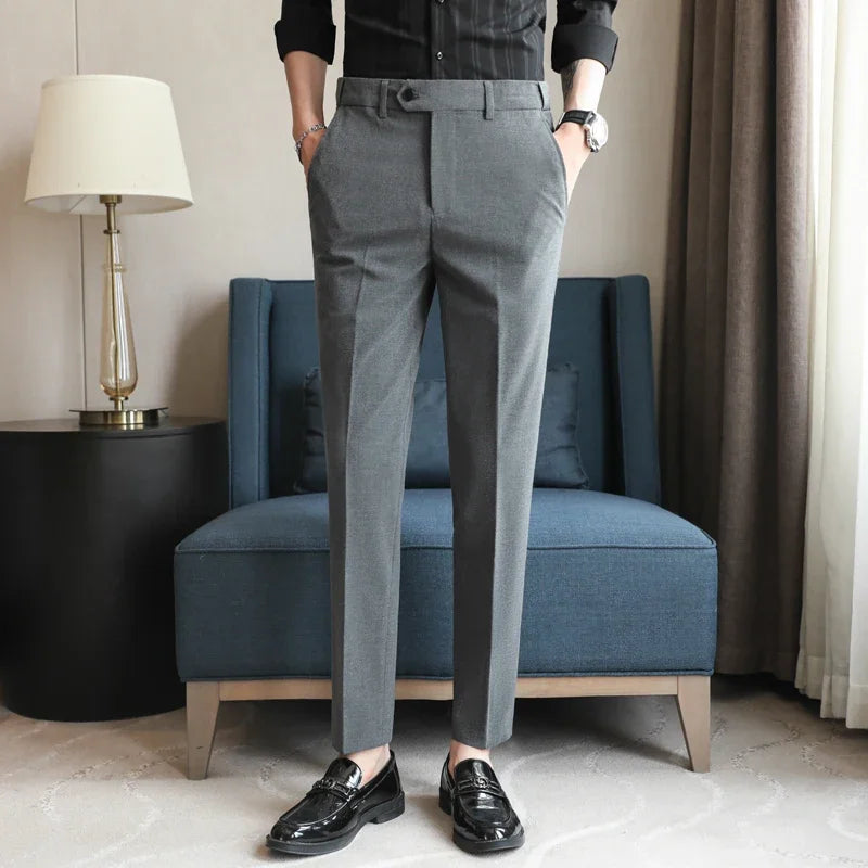 Smart Casual Style Polyester Trousers