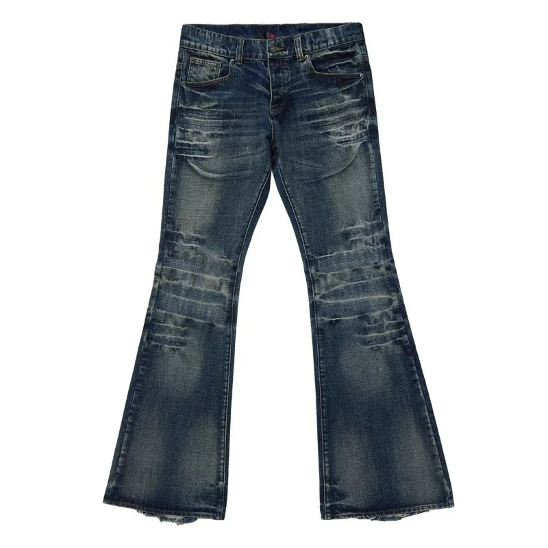 Y2K Mid Blue Washed Flare Jeans